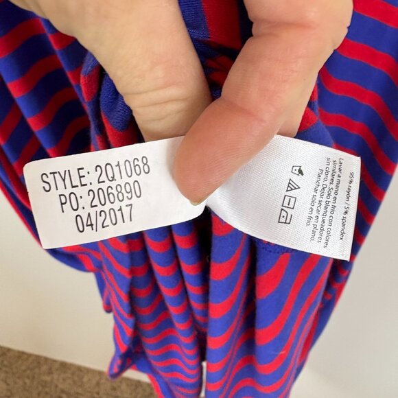 Vineyard Vines Blue & Red Striped Maxi Tank Dress Size S Rayon Blend Jersey Knit - Picture 6 of 7